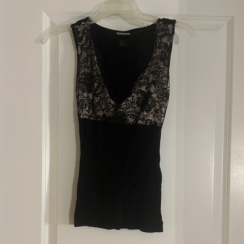 H&M Black Textured Sleeveless Top - XS